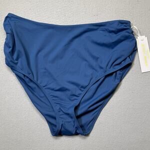 Anne Cole Plus Size High-Waist Bikini Bottoms Slate Blue  20W $64